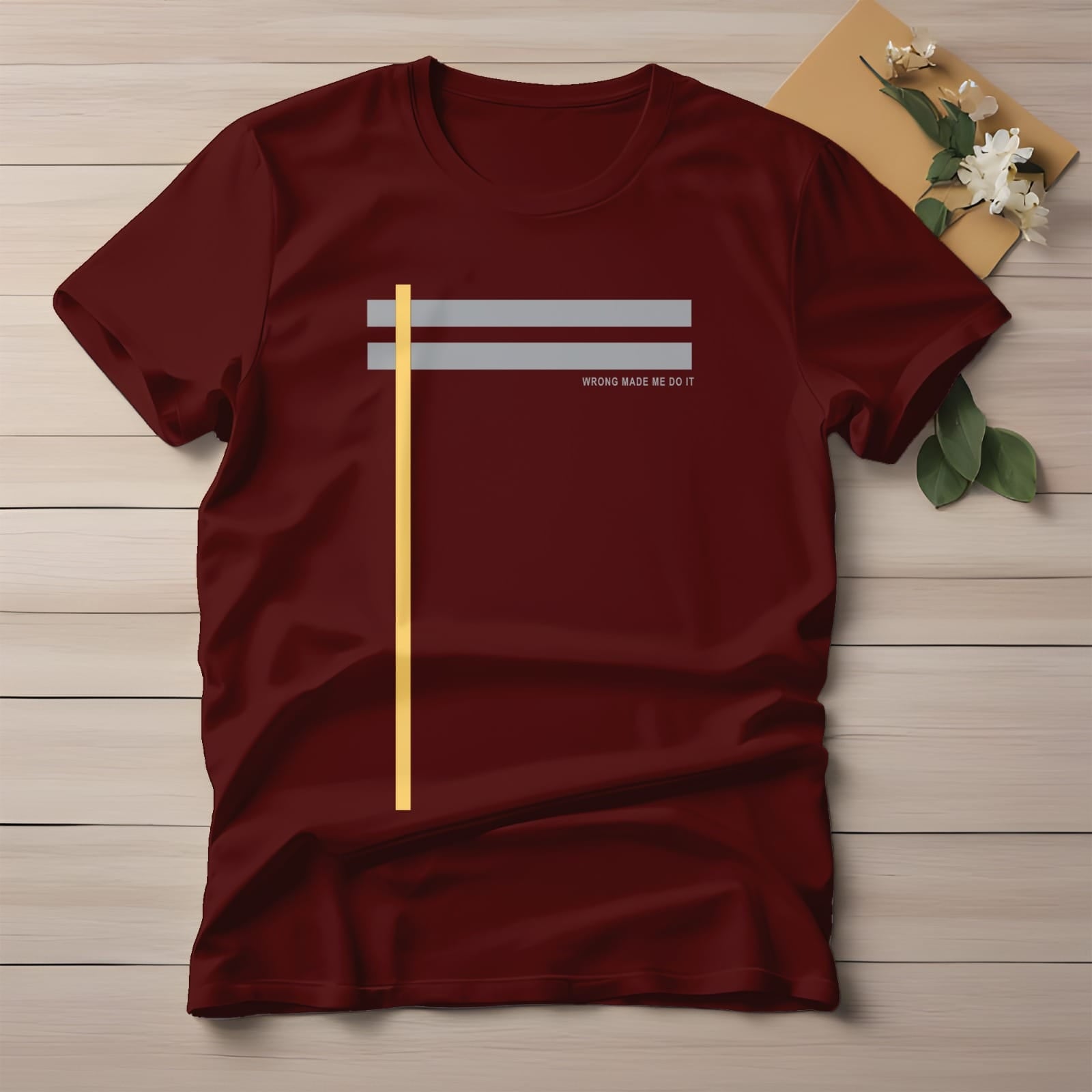 Half Sleeve t-shirt print 2 STRIPES