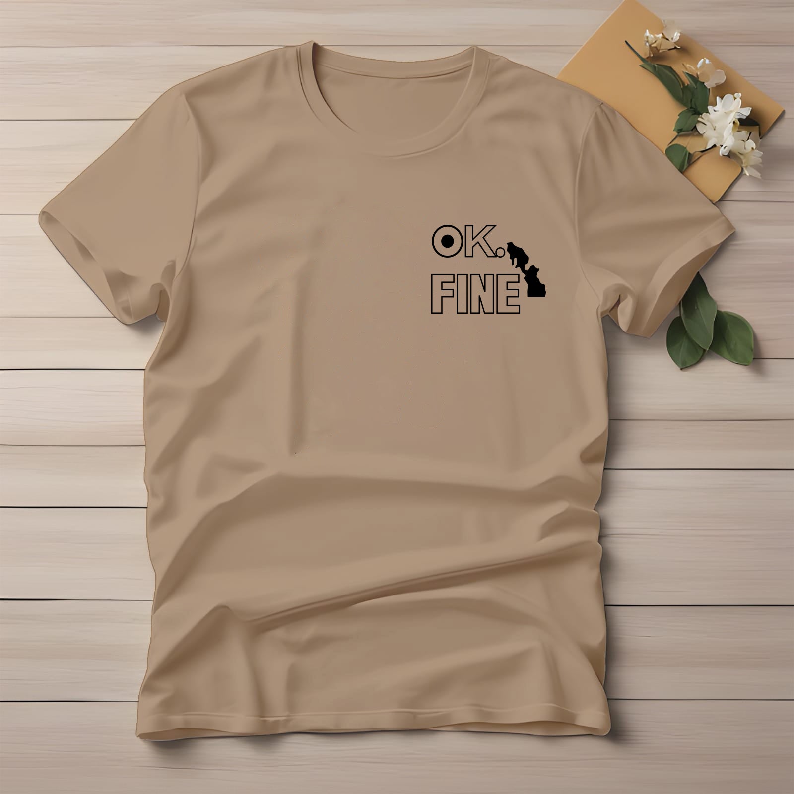 Half Sleeve t-shirt print OK FINE
