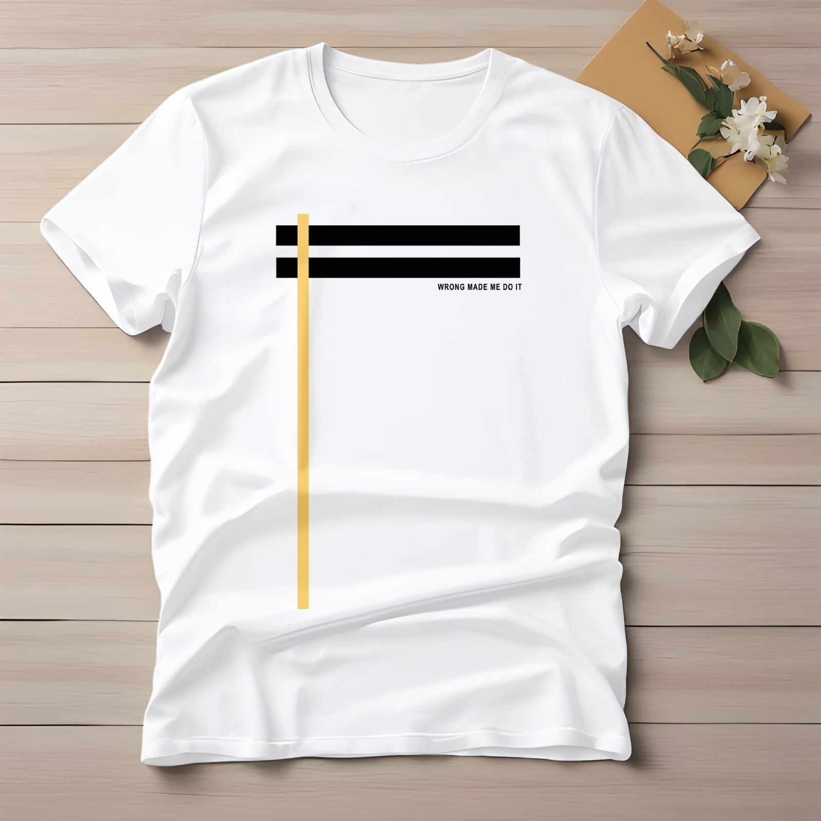 Half Sleeve t-shirt print 2 STRIPES