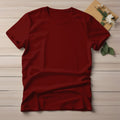 Half Sleeve Solid Premium Cotton T-shirt- Maroon