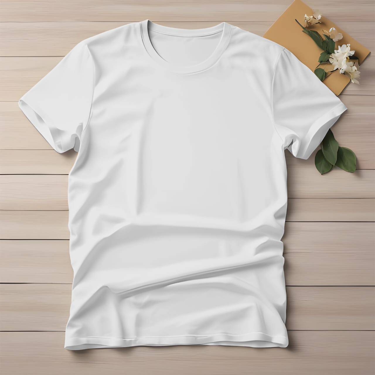 Half Sleeve Solid Premium Cotton T-shirt- White